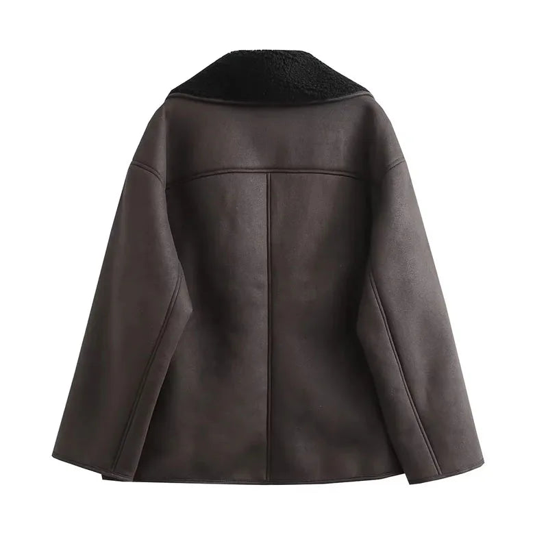 MUJER 2025 Woman Thick Faux Leather Jackets for Women Autumn Winter Warm Coats Female Demi-season Plush Jacket Women Outerwears