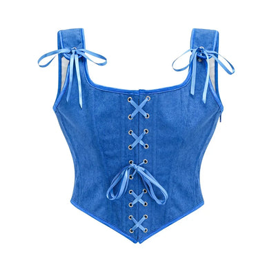 Women's Retro Lace Up Corsets with Straps Steampunk Bustier Crop Top Women Body Shaper Slimming Vest