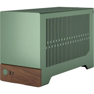 Terra Jade - Wood Walnut Front Panel - Small Form Factor - Mini ITX Gaming case – PCIe 4.0 Riser Cable – USB Type Anodized