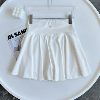 Women's Yoga White Sports Skirt  Fitness Running Tennis  Sexy Slim Pleated Skirt Anti Walking Halter Skirt Women's Clothing