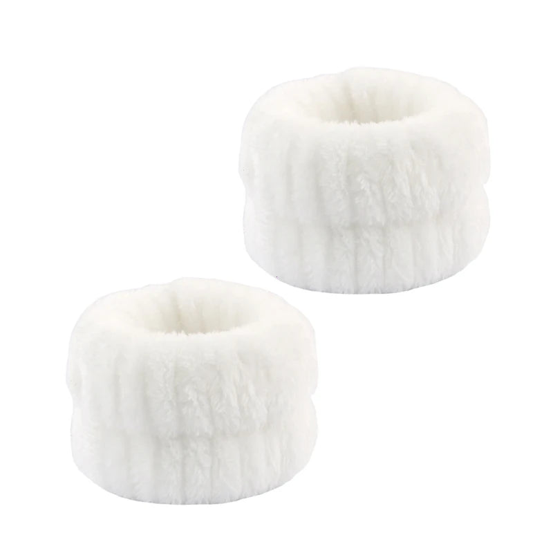 3Pcs/Set of Toiletry and Makeup Headband Wrist Strap Women's Bracelet Scrunchie Striped Plaid Plush Face Wash Home Headband