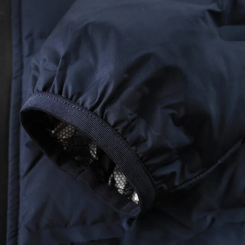 Men Windproof Puffer Jackets Stand Collar Casual Warm Down Coats Male Winter White Down Jacket