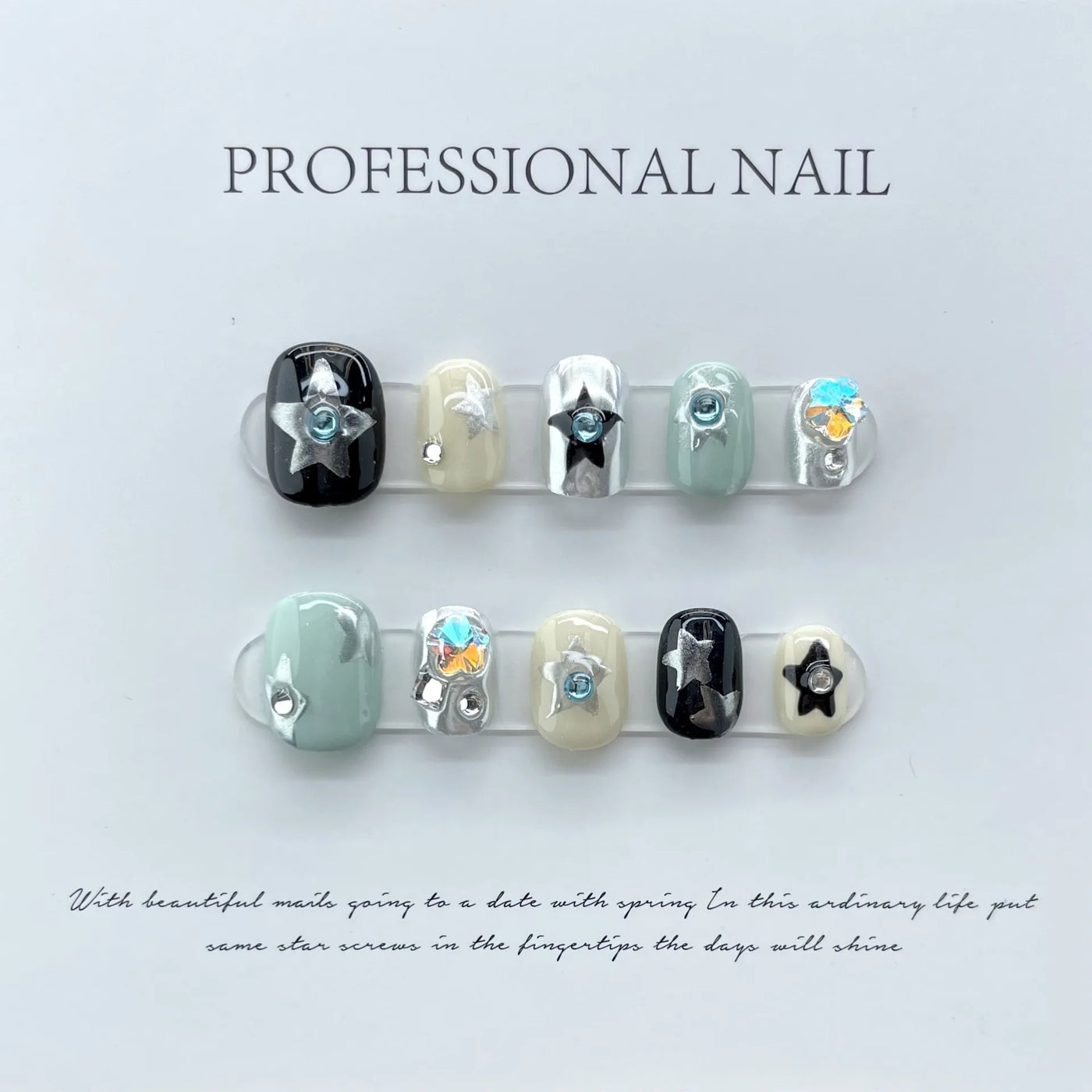 10Pcs Short Handmade Press on Nails Fake Nails Wearable Stick-on Nails False Nail Uñas Postizas Накладные Ногти 네일팁 Faux Ongles