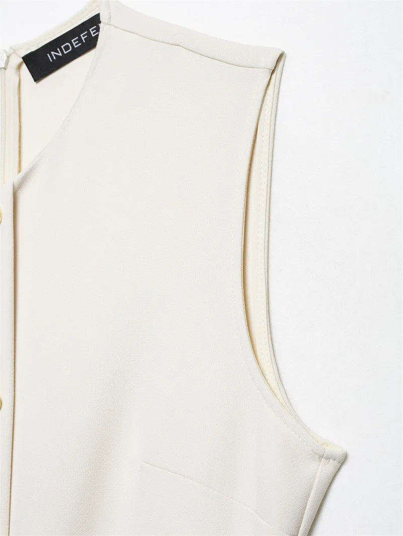Women Long Dress Solid Color Summer Casual Slim Lady O-Neck Sleeveless Dresses Elegant Streetwear Female Button Up Belt Vestidos