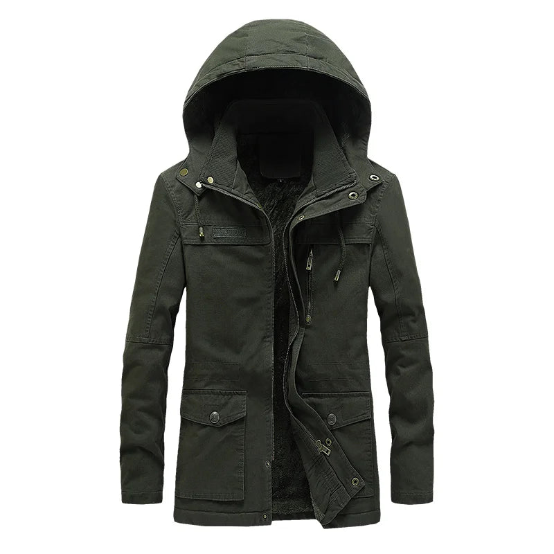 Men's Casual Cotton-padded Jacket Warm Waterproof Crisp High-quality Fabric Comfortable Skin Breathable Wear Resistant Coats