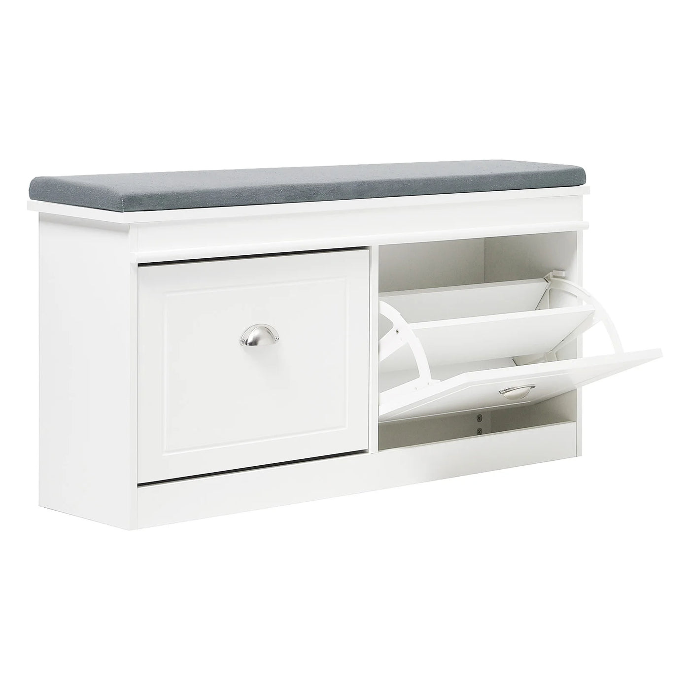 【Breeins】Flip Down Shoe Bench Cabinet, Shoes Rack Storage Organizer Shelf Home Decoration For Entryway