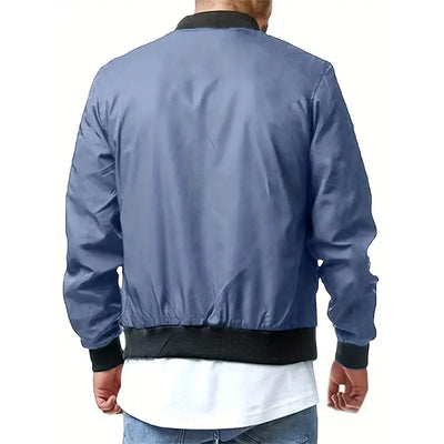 2024 Autumn and Winter Men's Stand Collar Casual Zipper Jacket Outdoor Sports Coat Windbreaker Jacket for Men Waterproof Bomber