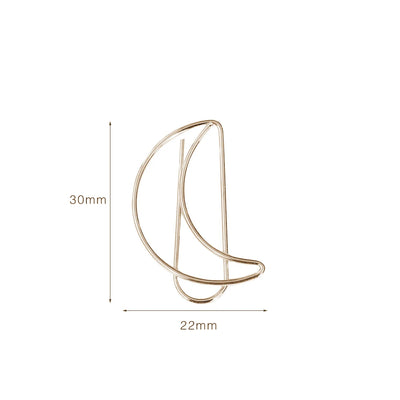 20pcs Moon Paper Clip rose gold Paper Clips Golden Plating Paperclip Cute Office Stationery Pin Silver Moon