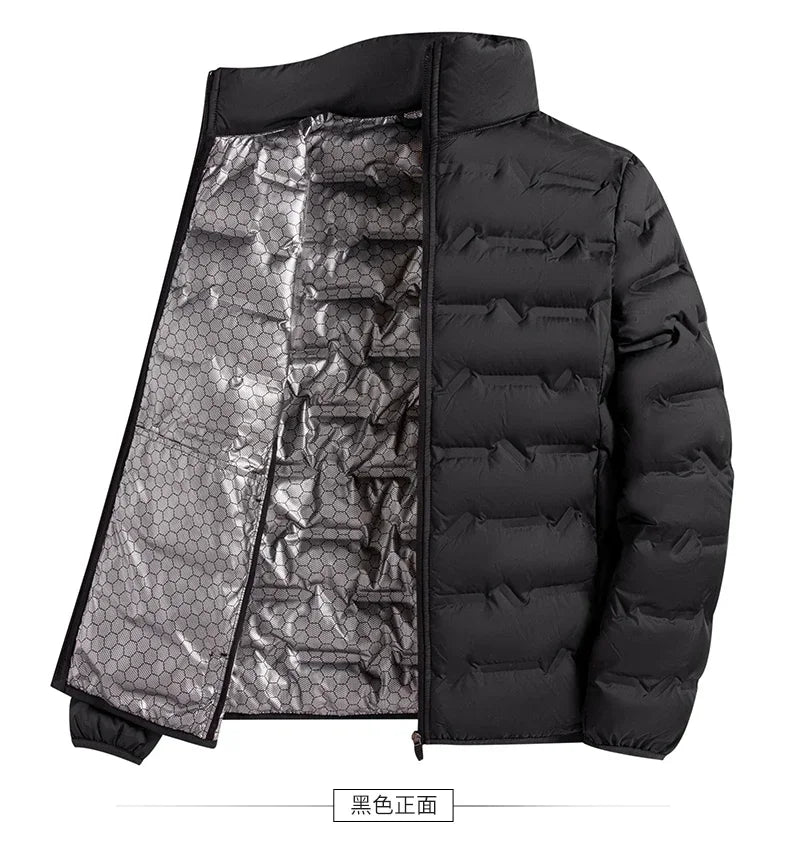 Men Windproof Puffer Jackets Stand Collar Casual Warm Down Coats Male Winter White Down Jacket