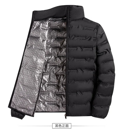 Men Windproof Puffer Jackets Stand Collar Casual Warm Down Coats Male Winter White Down Jacket