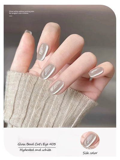 1-24pcs ZH Spring Summer Nails Red Champagne Gold Cat's Eye Gel Nail Polish Nail Art Versatile Popular Whitening Nail Supplies