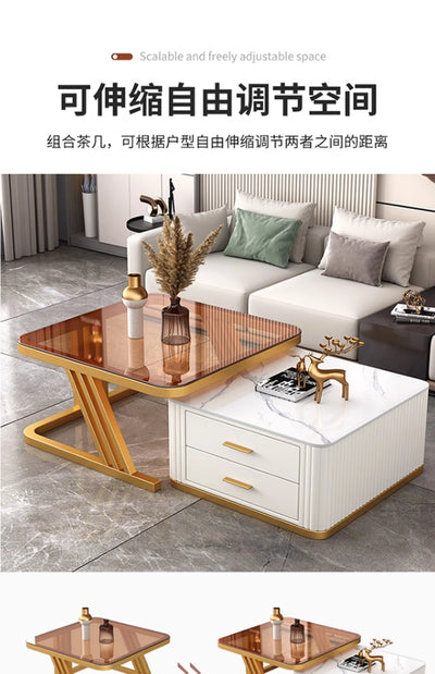 Nordic Aesthetic Coffee Table Living Room Light Luxury Designer Clear Unique Side Table Modern Simple Mesas Bajas Furniture