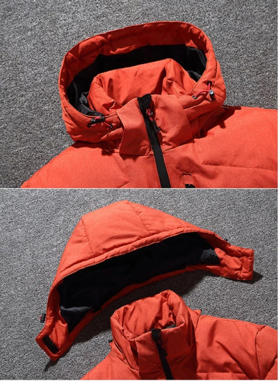 Men's Winter Parkas Hood Thick Warm Waterproof Jackets New Top Male Winter Jacket White Duck Down Parka Casual Goose Feather