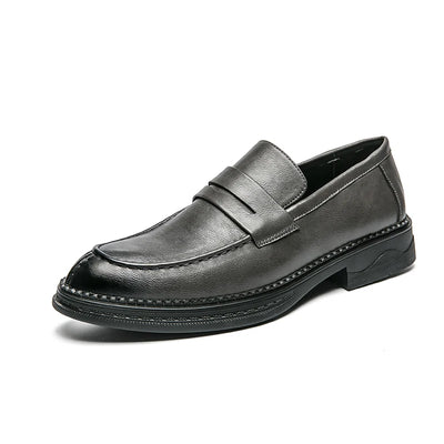 Premium Silver Business Shoes Men's Oxford Shoes Leather Brand Loafers Slip On High Quality Wedding Shoes Soft Sole Dress Shoes