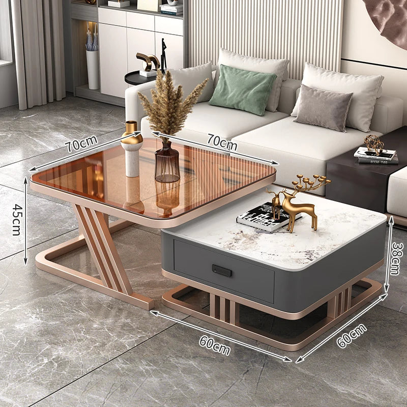Nordic Aesthetic Coffee Table Living Room Light Luxury Designer Clear Unique Side Table Modern Simple Mesas Bajas Furniture