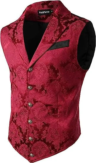 Festivals Men's Retro Vest New Men's Vest Medieval Costume Retro Gothic Specialty Dress Vest Halloween Costume