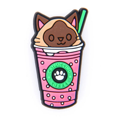 1pc Cute Cartoon Cat Coffee Cup PVC Shoe Charms Buckle Clogs Accessories for Girls Sandals Decoration Kids Gift