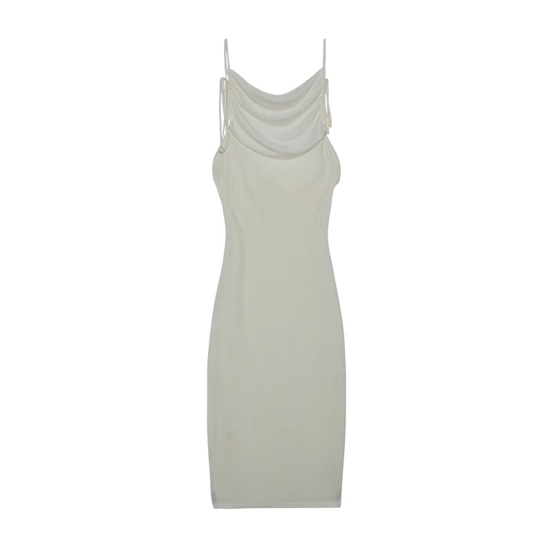 2024 New Summer Fashion Sexy Strapless Dress Strapless Hang Neck Temperament Dress