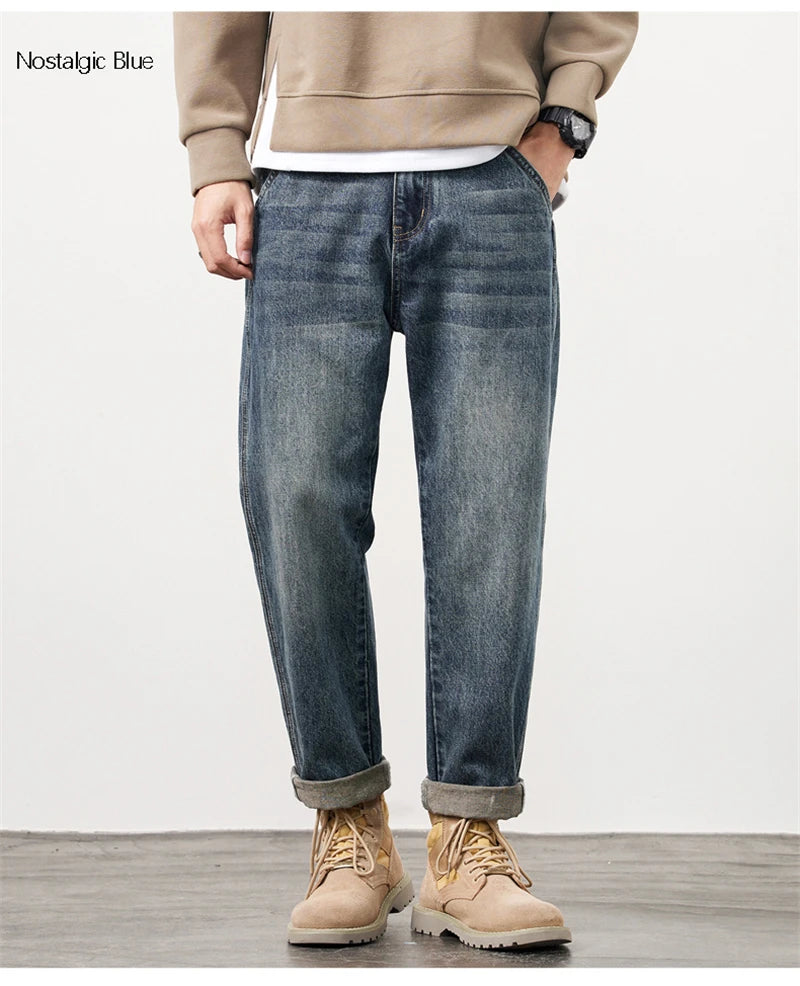 Men's Jeans Baggy Pants Loose Fit Harem Pants For Men Clothing Streetwear Fashion Pockets Patchwork Large Trousers Oversized 42