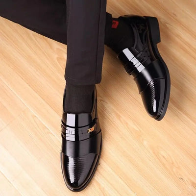 Men Leather Casual Shoes Men Shoes Autumn New Business Formal Men Leather Shoes Casual Cover Foot Heightening Leather Shoes Men