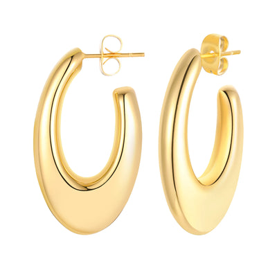 Fashion Square Geometric Hoop Earrings for Women, Chic Metal Stainless Steel Lady Earrings Bijoux Femme New Jewelry