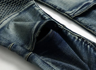 Jeans Men Long Pencil Pants Denim Pant High Waist Slim Fit Simple Zipper Splice Casual Regular Autumn Winter Straight Trousers