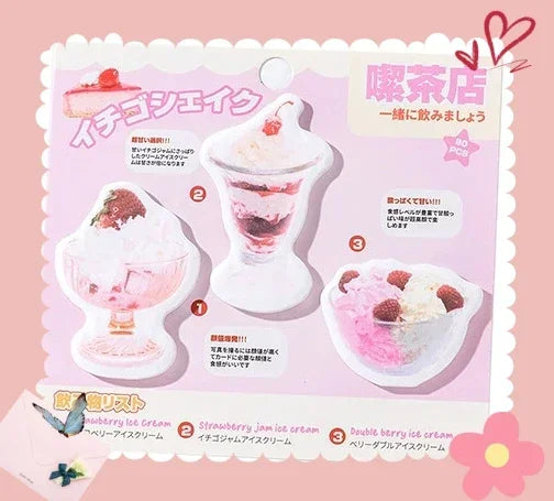90pcs Cute Memo Pad  Set Welcome To The Teahouse Series  Memo Pad  Kawaii Stationery
