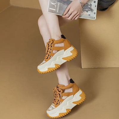 2024 New Sandals Fashion  Mesh Shoe Women Sport  Hollow Out Casual Round Toe Wedge Women Shoes Roman Retro