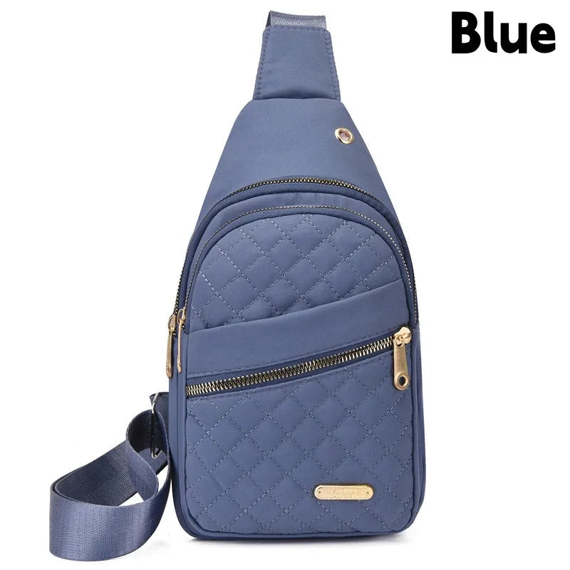 Women Chest Bag Simple Ladies Crossbody Bag Small Sling Backpack Fashion Large Capacity Waterproof Sling Bag with Headphone Jack