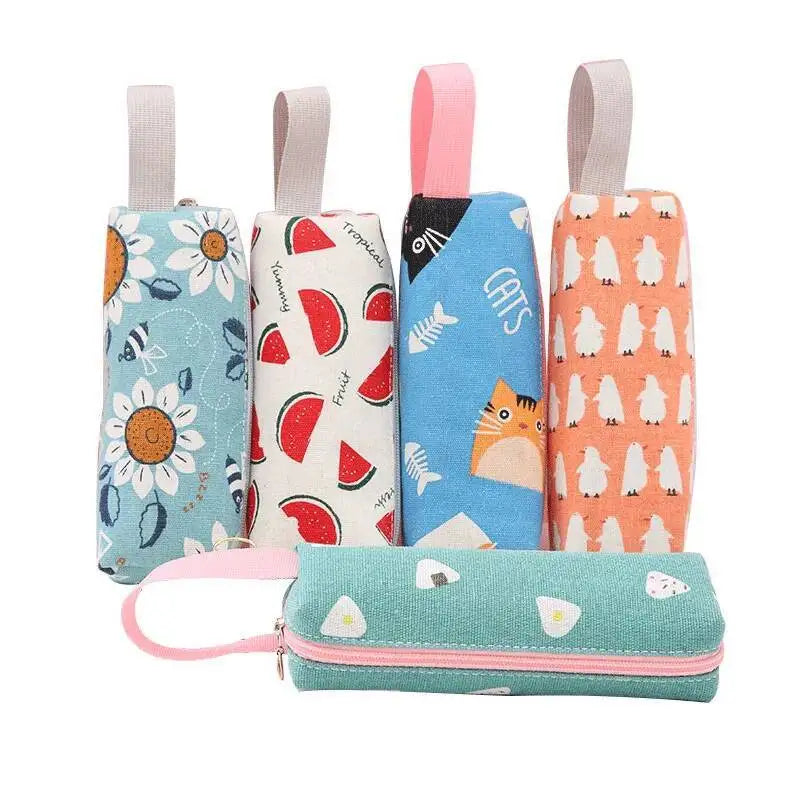 1 Pieces Kawaii Cute Cartoon Animals Pen Pencil Bag School Office Supplies Stationery Receive Tools Makeup Pouch Cosmetics Case