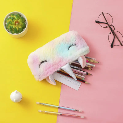 Plush Unicorn Cute Pencil Case Licorne Kawaii Girls Estuche Para Lpices for Trousse Astuccio Canvas Scolaire School Cartuchera