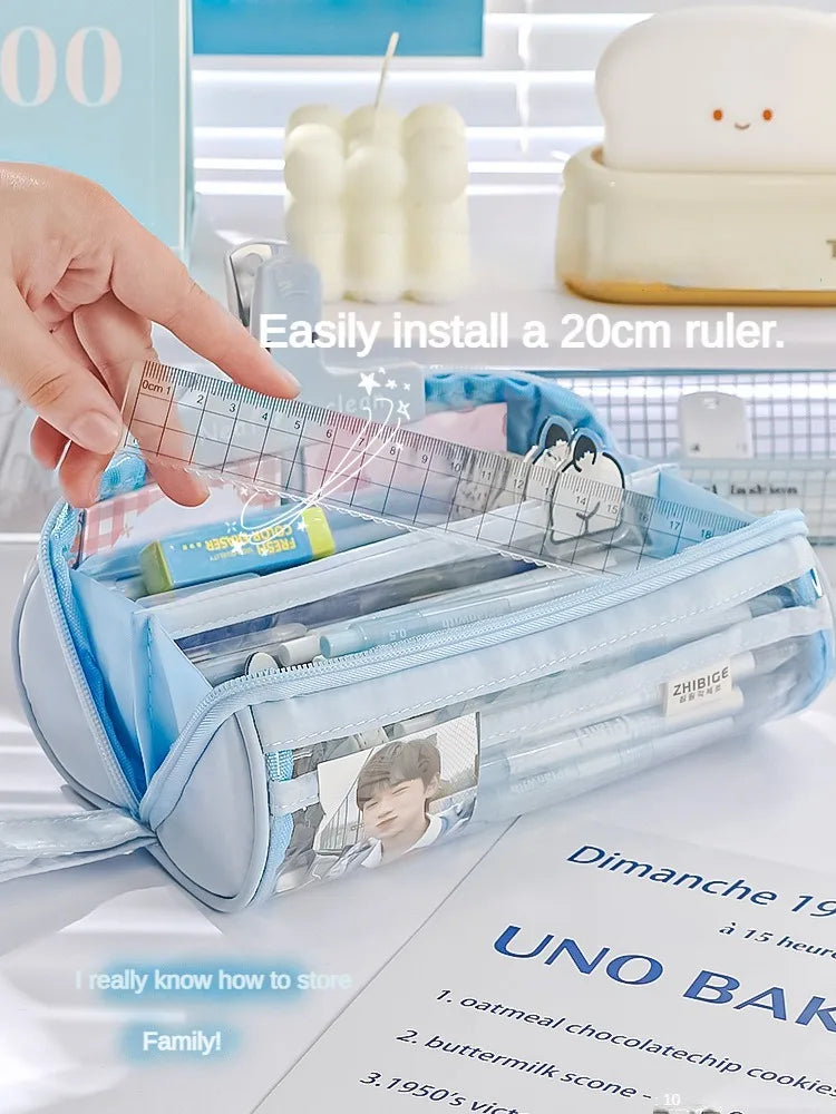 Transparent Pencil Case Creative Simple and Multifunctional Primary and Secondary School Student Stationery Pencil Case