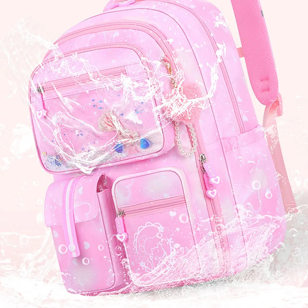 Girl School Bag Backpack Back Pack For Teenager Women Children Female Pink Schoolbag Primary High Bagpack Class Teens Child Kids