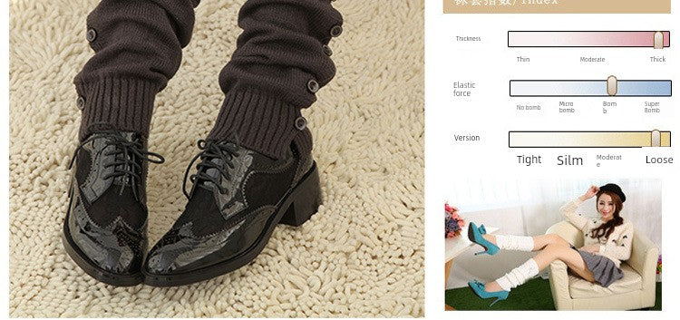 Women's Lolita Autumn Japanese-Style Wool Button Socks