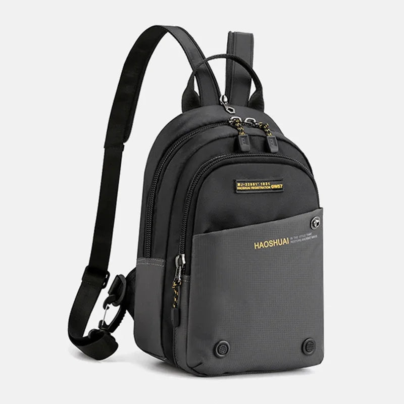 Men Nylon Small Backpack Rucksack  Multi-Functional Casual Travel Male Messenger Cross Body Chest Bags Knapsack Daypack