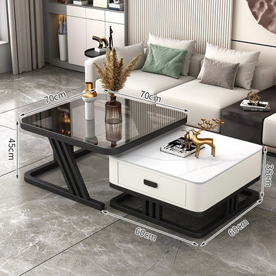 Nordic Aesthetic Coffee Table Living Room Light Luxury Designer Clear Unique Side Table Modern Simple Mesas Bajas Furniture