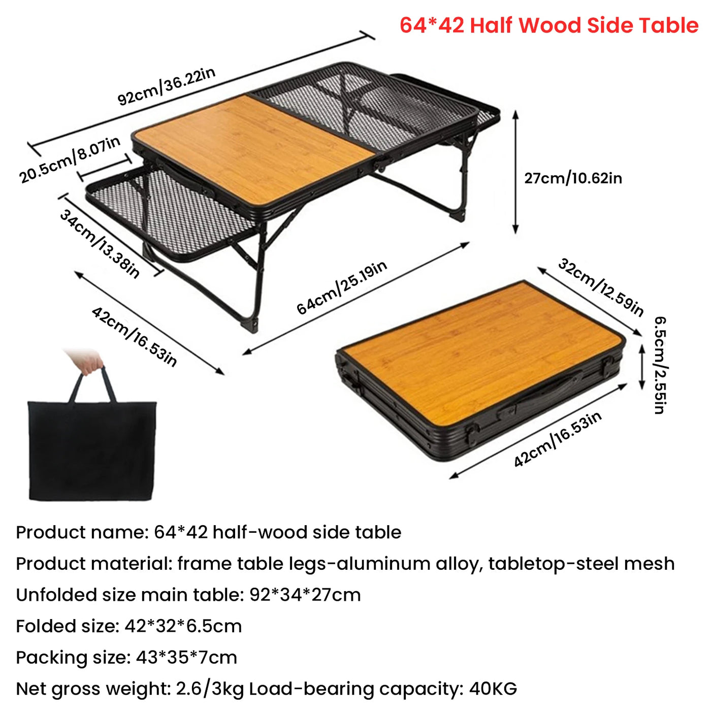 Camping Table Iron Mesh Folding Table Portable Outdoor Camping With Lifting Shelf Mesh Folding Table Outdoor Foldable Table
