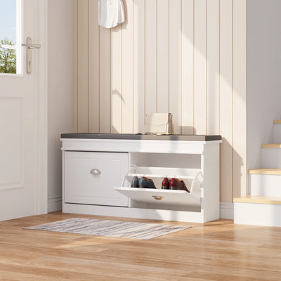 【Breeins】Flip Down Shoe Bench Cabinet, Shoes Rack Storage Organizer Shelf Home Decoration For Entryway