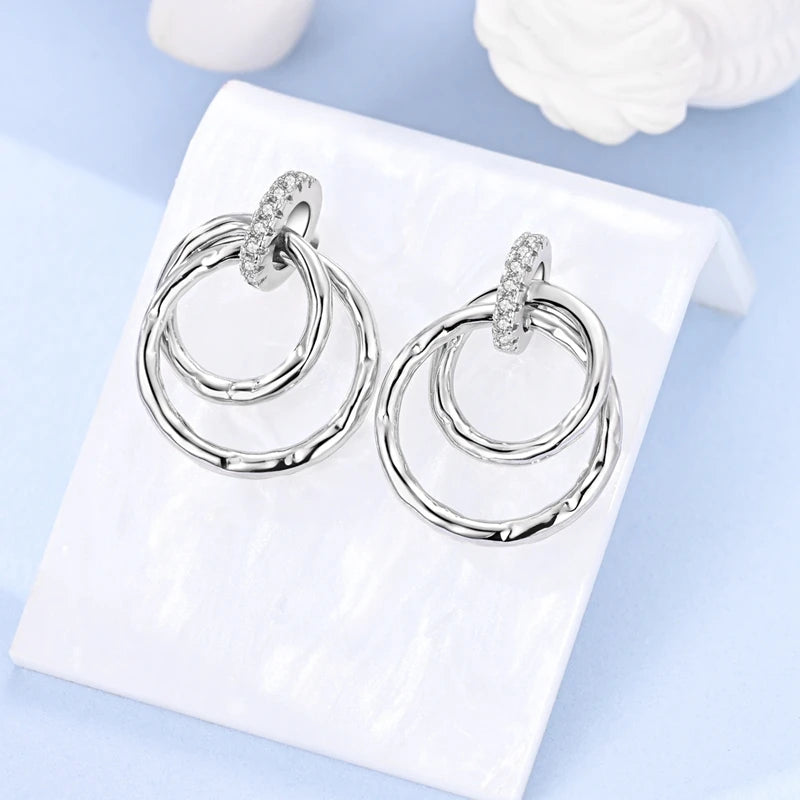 New 925 Sterling Silver Hoop Earrings Heart Bow Gift Box Strawberry Snake Bone Drop Stud Earrings For Women Fashion Jewelry Gift