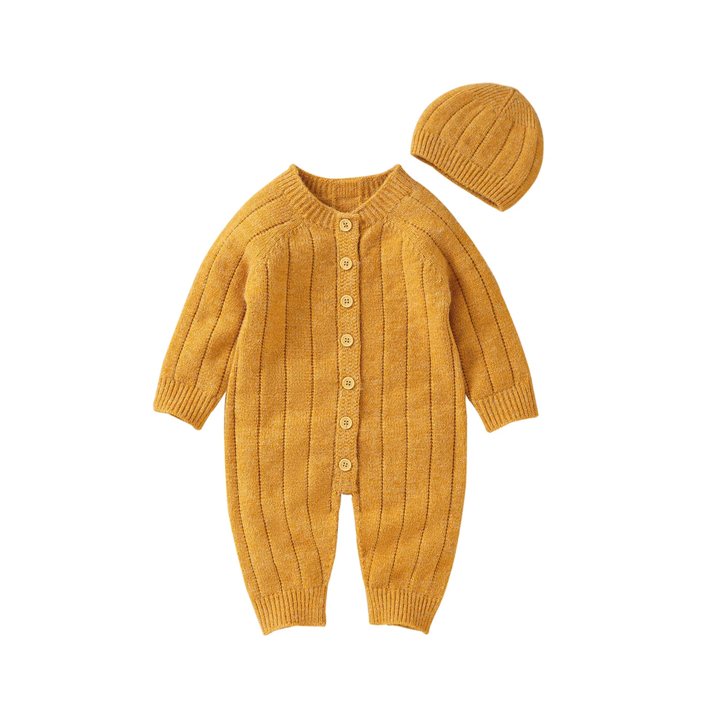 Ma&Baby 0-18M Warm Baby Clothing Knit Romper Newborn Infant Toddler Boy Girl Long Sleeve Jumpsuit + Hat Fall Spring Outfits