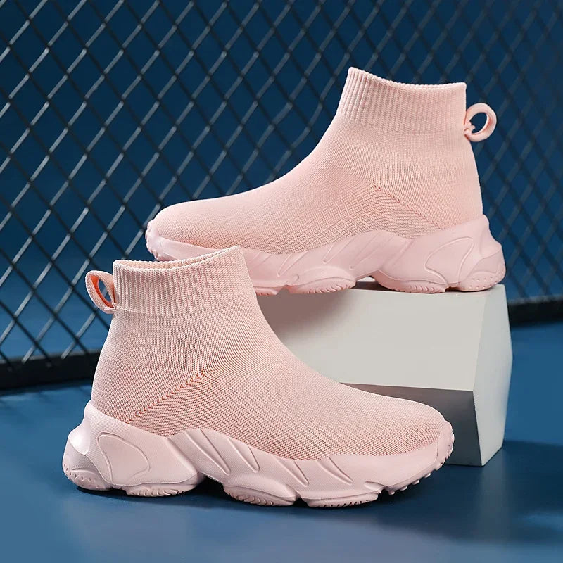 Sock Shoes 2024 New Fashionable Luxury Designer High Top Children's Shoes Comfortable Casual Running Sports Tennis Shoes