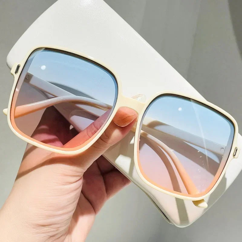 2023 New Rice Nail Square Sunglasses Fashion Sunglasses Women's UV Protection Retro Eyeglasses Large UV400 Goggles Women Brand