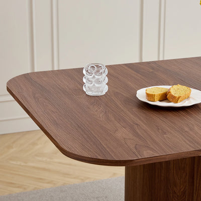 Nordic Solid Wood Dining Table, Corrugated Base Home Dining Table, Simple Kitchen / Dining Table, for 4 - 6 People