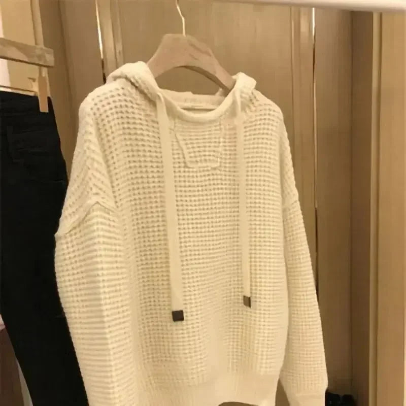 Knit Sweater Male Pullovers Plain Solid Color Men's Clothing Hoodies Coat Jacket Red Fashion 2024 High Quality Replica Elegant A