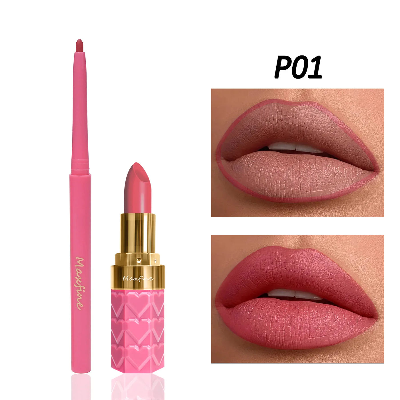 Velvet Matte Lip Liner Lipstick Pen Set Waterproof Long Lasting Sexy Red Contour Tint Lipstick Non-stick Cup Lipliner Pen Makeup