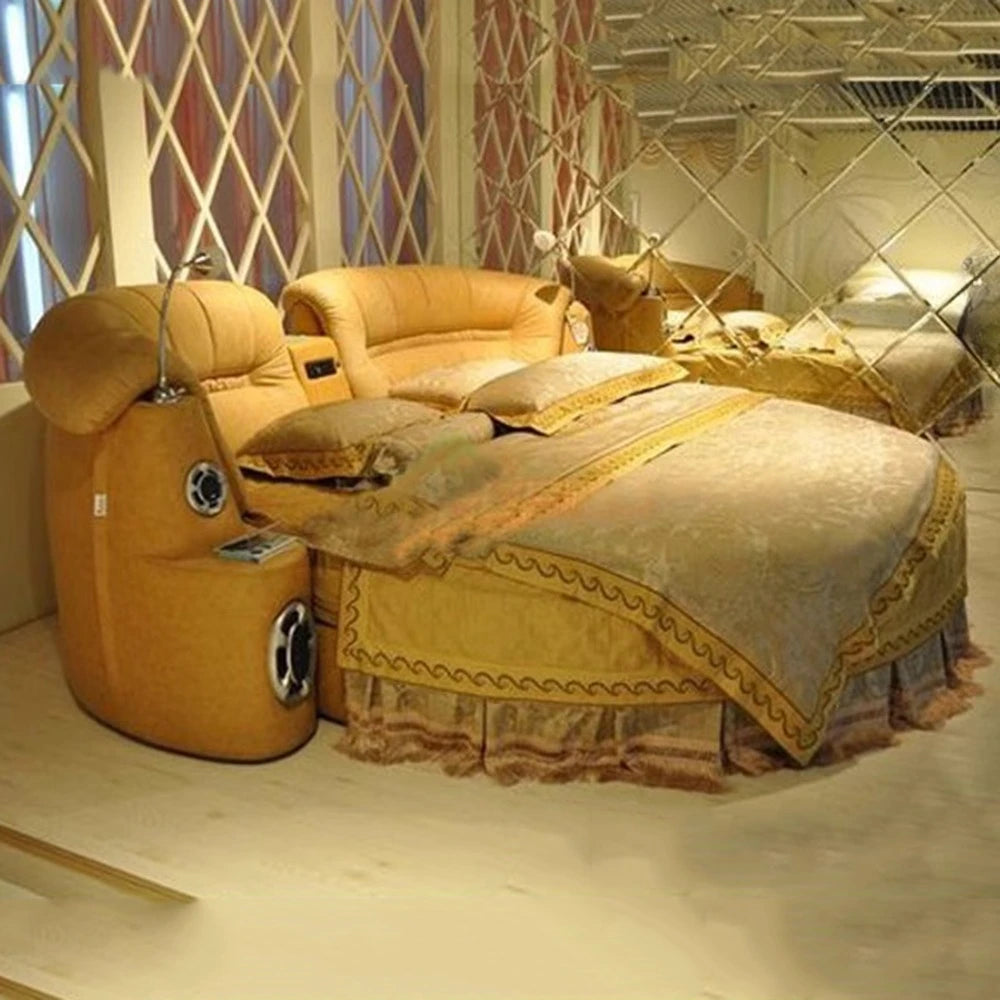 Upholstered Bedroom Beds Aesthetic Reading Smart Double Beds Sleeping Headboards Big Muebles Para El Hogar Home Furniture