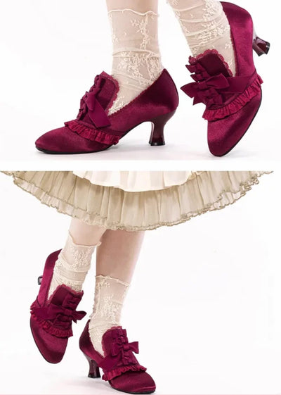 Peony Pink Rococo High Heels Marie Antoinette Pink Shoes Baroque Costume Bridal Pumps Wedding Shoes Handmade To Order