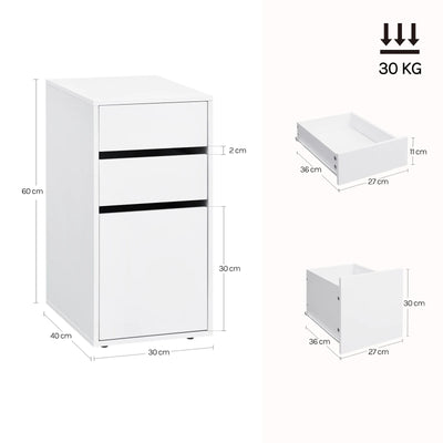 Bedside Table Solid Wood Bedside Cabinet Filing Cabinet with 3 Drawers Modern Wooden Sofa Table for Bedroom Living Room