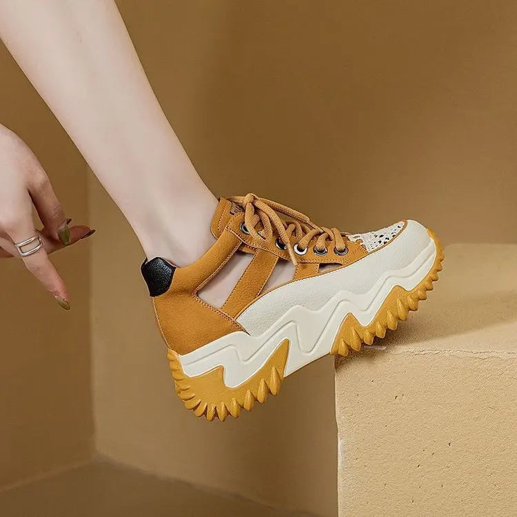 2024 New Sandals Fashion  Mesh Shoe Women Sport  Hollow Out Casual Round Toe Wedge Women Shoes Roman Retro
