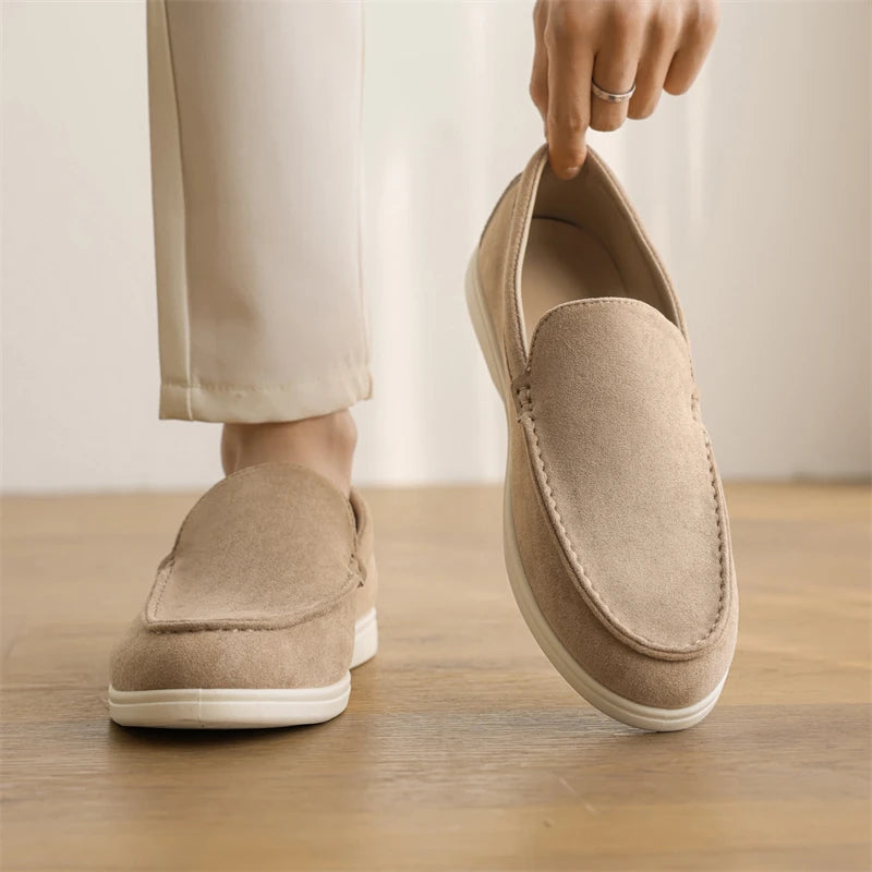 Men's Casual Shoes Cow Suede Genuine Leather Men Classic British Style Loafers Moccasins Mens Light Comfortable Driving Flats